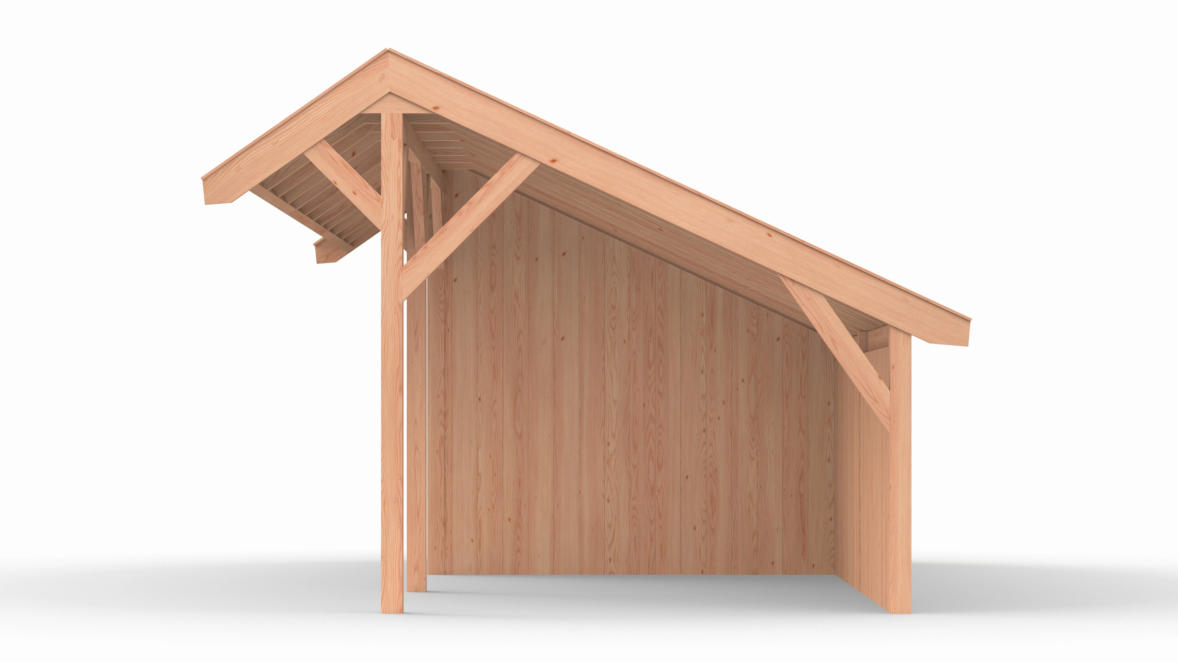 Douglas kapschuur, 750 x 300, met schuur en achterwand, Westwood Comfort - Afbeelding 6